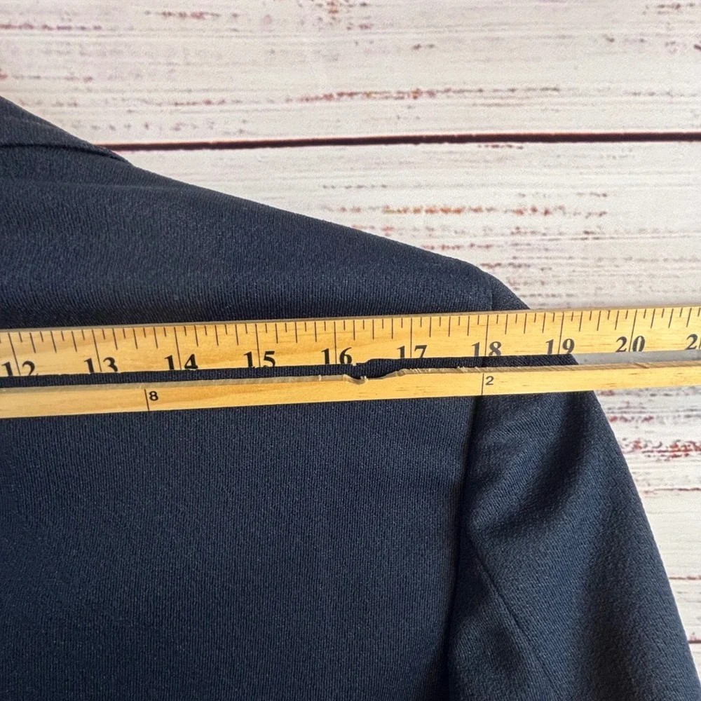 Vintage‎ Wide Lapel Preppy Navy Blue Blazer 38/40R Gold Buttons Hopsack Summer